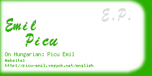 emil picu business card